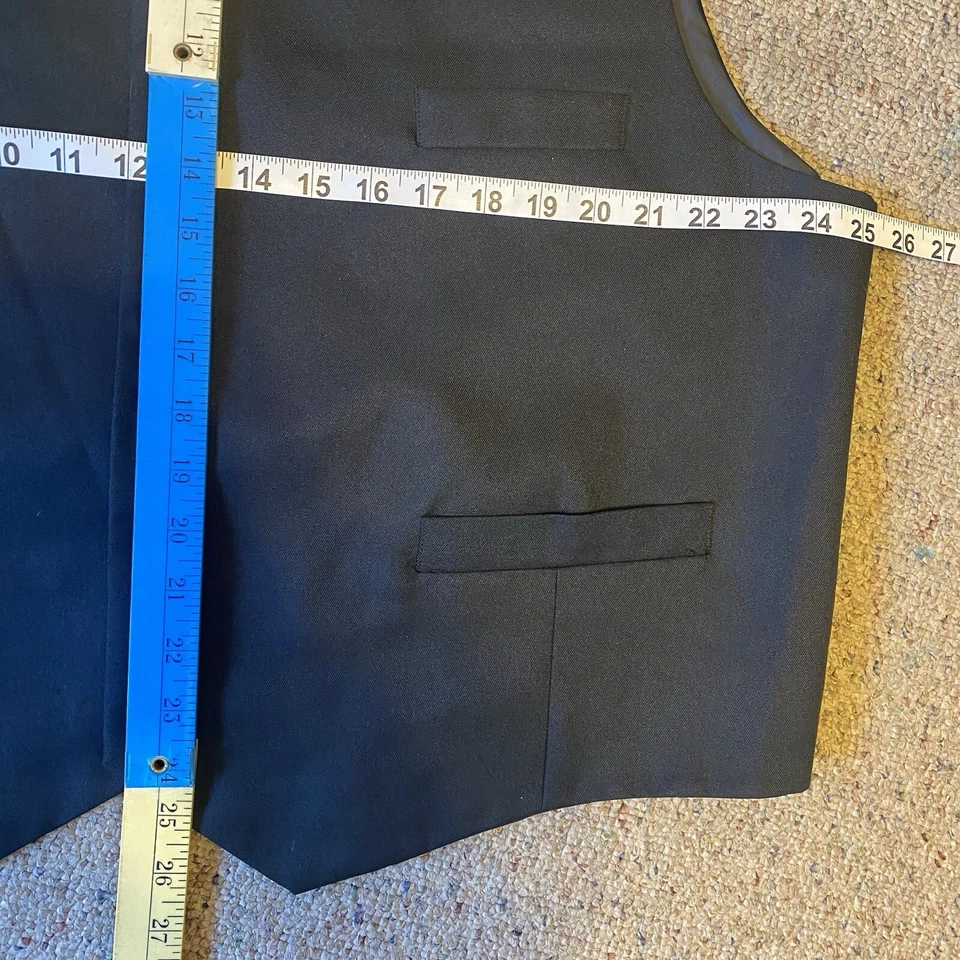 3XLT Umo Lorenzo Formalwear Business Western SuitVest Adjustable Strap Men Black - Image 2 of 4