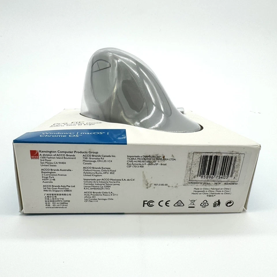 Kensington Pro Fit Ergo 2.4 & Bluetooth Wireless Mouse-Gray K75405 w/ USB Dongle - Image 4 of 4