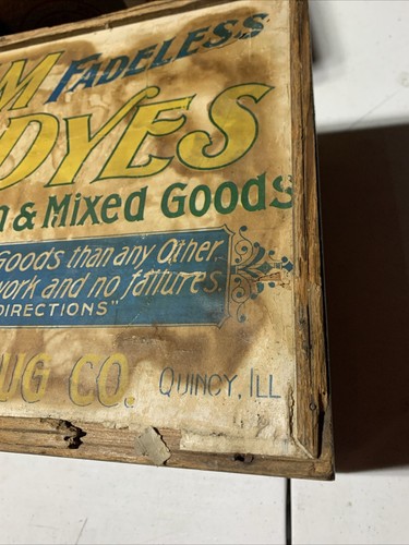 Vtg Antique Putnam Fadeless Dyes Wooden Store Display Monroe Drug Co, Quincy IL - Picture 20 of 20
