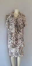 Rayon Robbie Bee Zebra Animal Print 2 piece Dress Set Women's Size 10