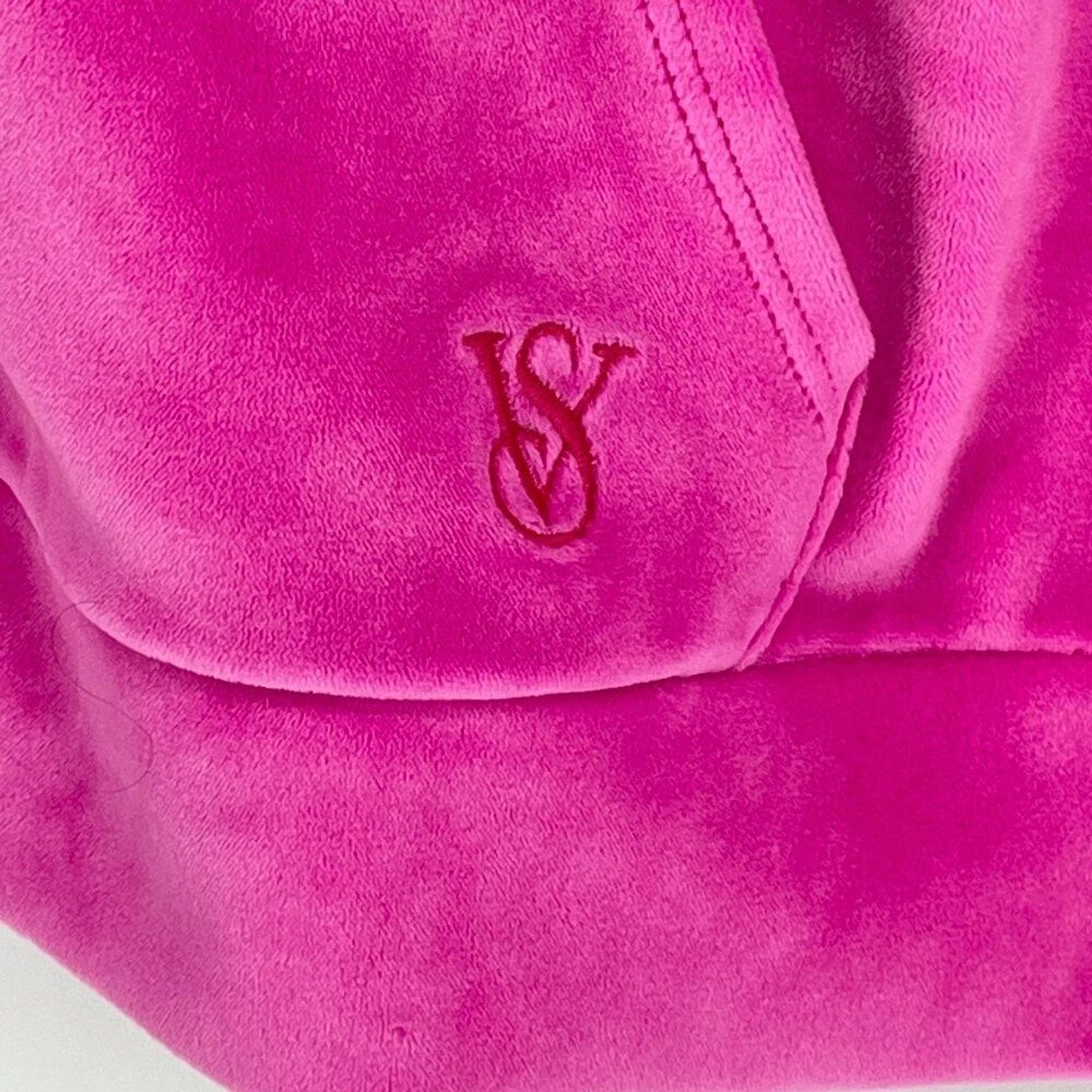 UNDERCOVER Felpa con cappuccio e zip Victoria's Secret On Point rosa in velluto taglia XXL