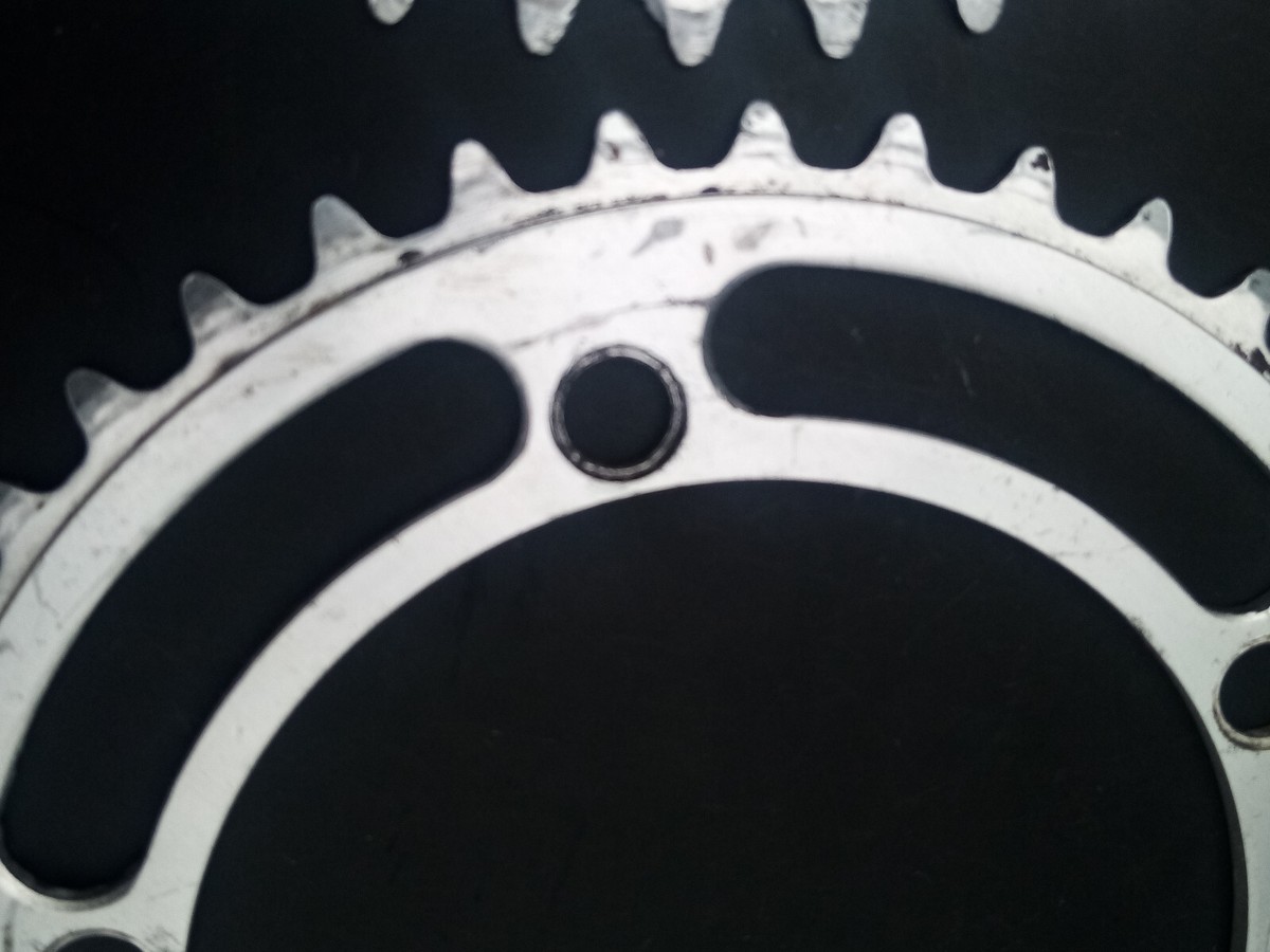 Plateau Pédalier Alliage Campagnolo Record 52-42 - Old Bike - Neuf Avec Défauts