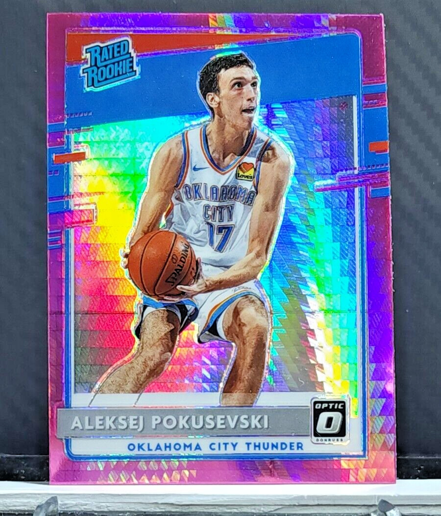 Aleksej Pokusevski 2020-21 Optic PINK HYPER PRIZM RATED ROOKIE #167 Thunder RC