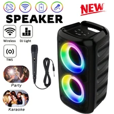 Portable Bluetooth Speaker Sub Woofer Heavy Bass Loud Sound Party System w/ MIC
