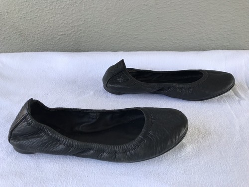 $285 EUC Tory Burch Women’s US 7 M Black Leather Eddie Ballet Ballerina Flats B - Picture 6 of 9