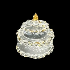 Miniature Mini “A Birthday Wish” Crystal Glass Birthday Cake About Face Designs
