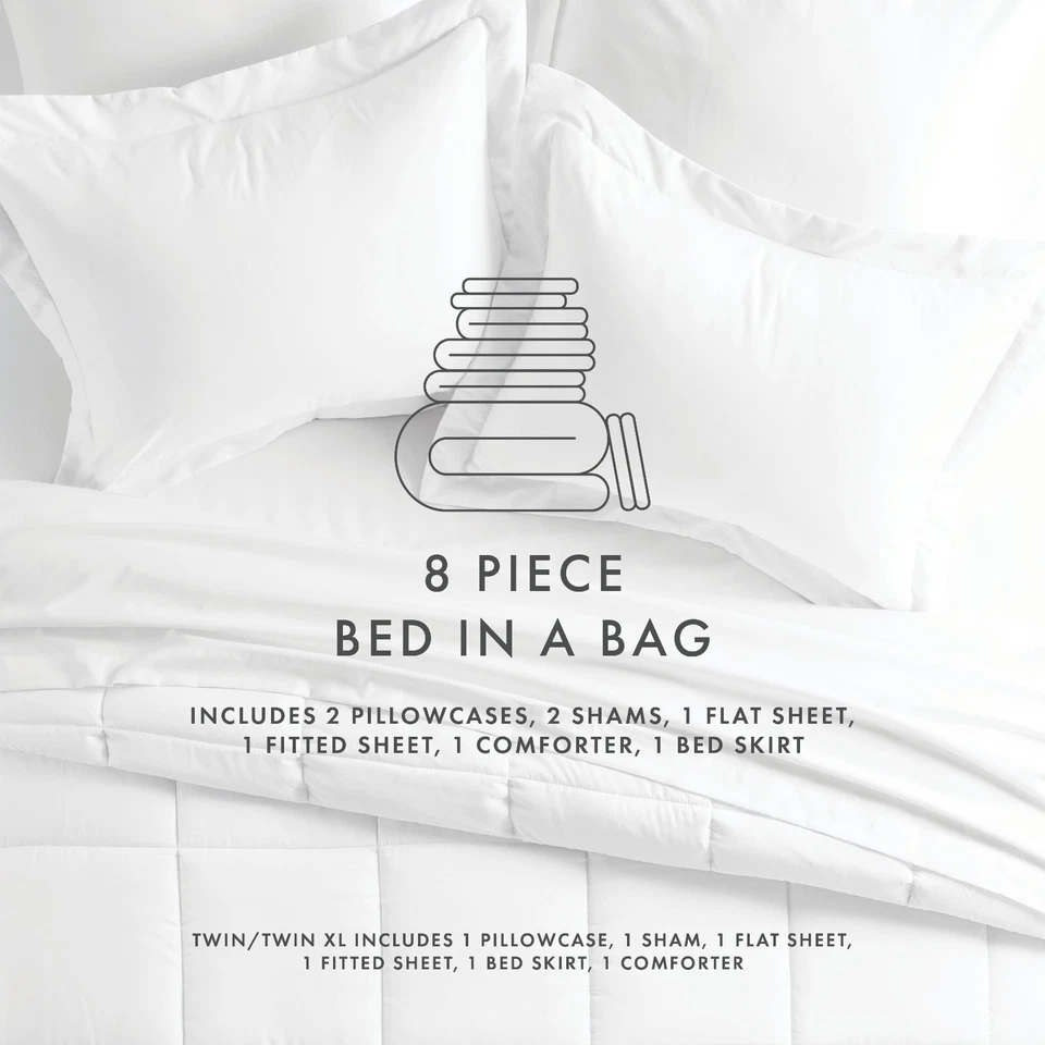 Kaycie Gray So Soft Collection Ultra Soft Premium 8 Piezas Cama en Bolsa Foto 3 de 4