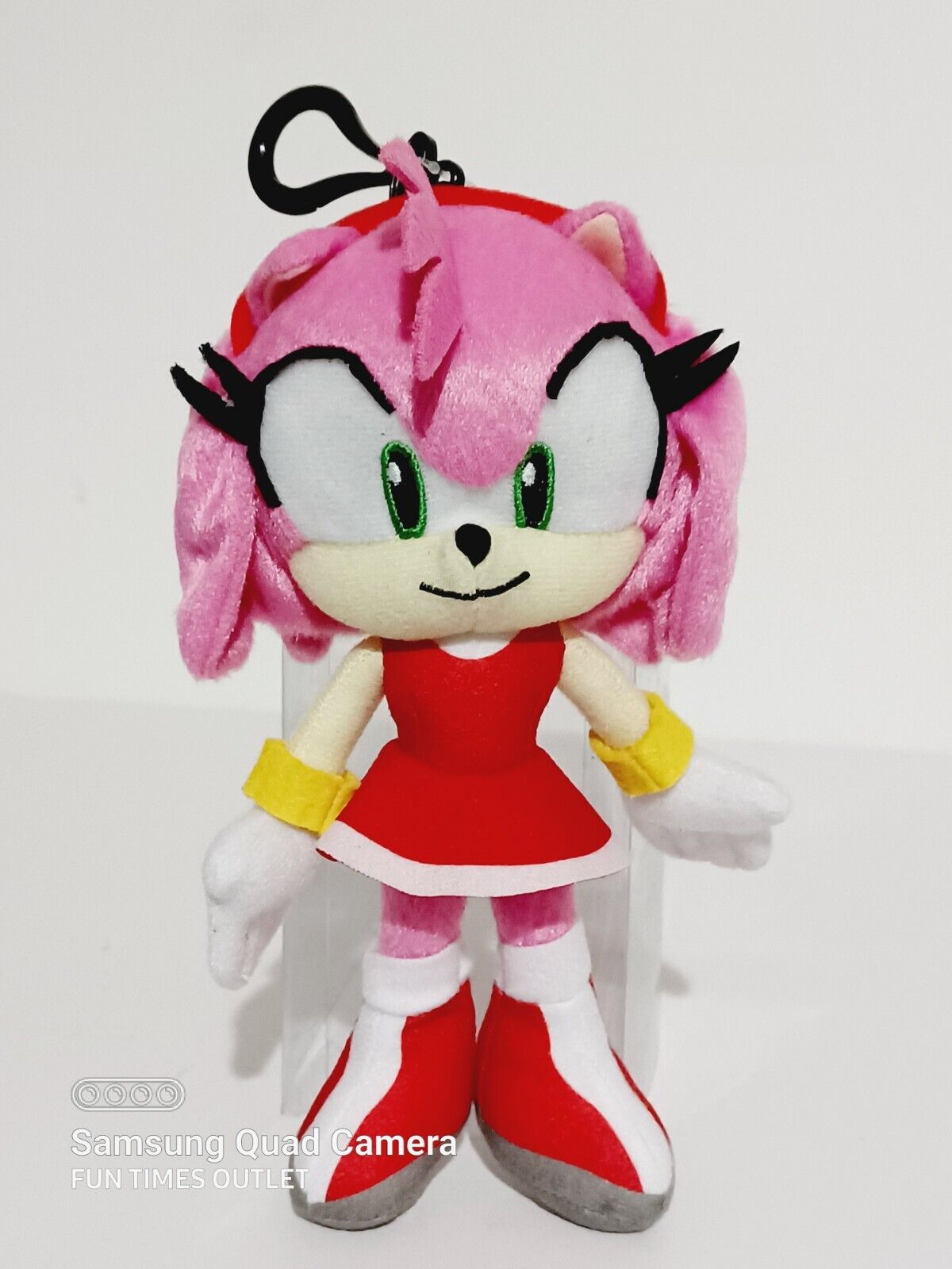 Sonic Amy Rose The Hedgehog 8.5 Plush Toy Keychain Backpack Clip Coin Bag  Sega