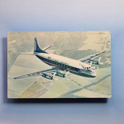 Verkehrsflugzeug Postkarte 1957 Vickers Viscount Rolls Royce Motor Air France