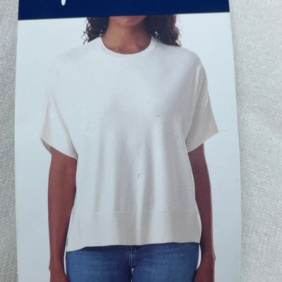 Splendid Womens Oversized Knit Top XS Ivory Viscose Blend New d0362