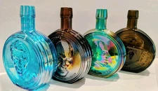 Four First Edition Wheaton Glass President Decanters Eisenhower LBJ Nixon Carter