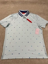 Redvanly Polo Shirt Mens Large Blue Langham Golf Performance Athleisure Stretch