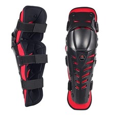 Motorcycle Knee Shin Guards, Long Leg Protection Crash Red/ Extended version