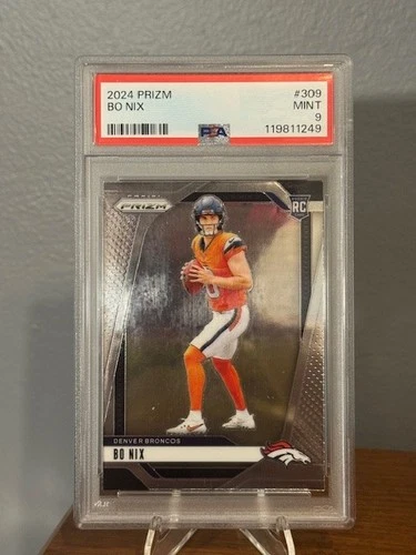 Bo Nix #309 | Football Cards 2024 Panini Prizm PSA 9 MINT RC
