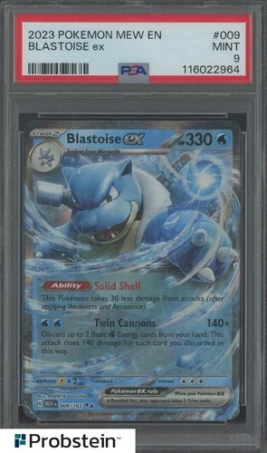 Blastoise ex 2023 Pokemon MEW EN Double Rare #009 PSA 9 MINT