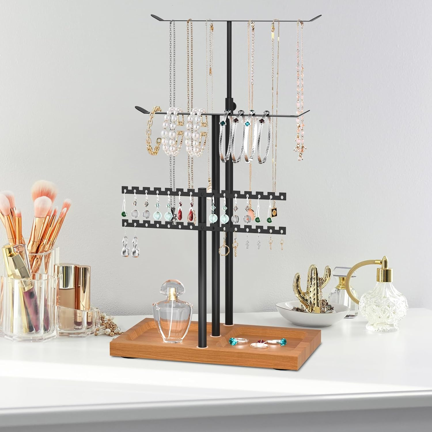 Elegant Jewelry Organizer Stand for Necklaces and Earrings-image