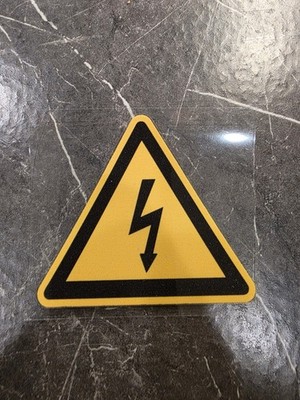 High Voltage Electrical Shock Hazard Warning Symbol UV DTF Decal Sticker USA