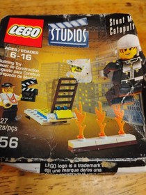 LEGO Studios Stunt Man Catapult #1356 2001 RARE Sealed HEAVY BOX DAMAGE