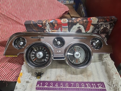 #ad REBUILT FACTORY ORIGINAL 1968 FORD MUSTANG INSTRUMENT GAUGE Woodgrain CLUSTER $389.95