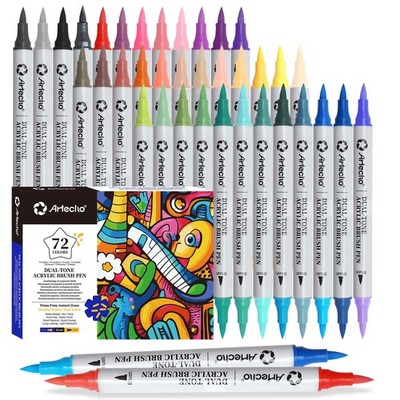 72 Farben 36 Stück Acrylstifte Wasserfester Fine Tip Marker mit doppelten End...