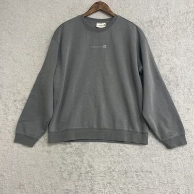 NWOT Quiksilver Men's L Gray Crewneck Sweatshirt Cotton/Polyester