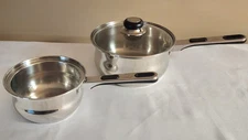 Oneida Immaculate Stainless Steel 18/10 2.5 QT Stock Pot w Lid & 1 QT Sauce Pan