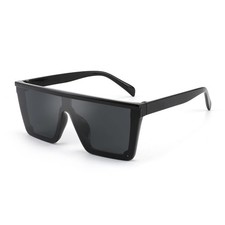 Sunglasses, Flat Top Shield Square Sunglasses with Rimless Fashion Shades for...