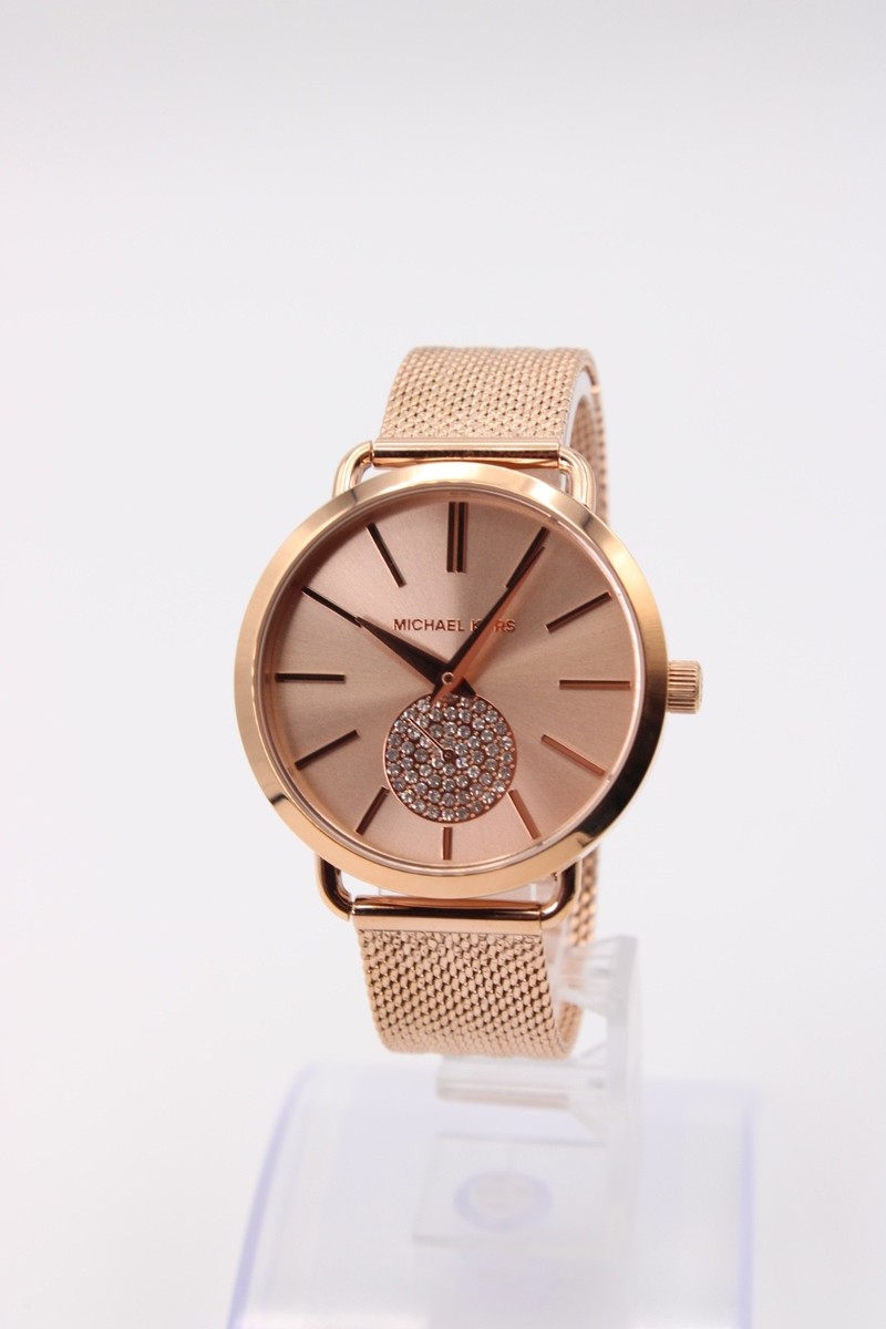 MICHAEL KORS MK3845 Portia Mesh Rose Gold-Tone 37MM Ladies Watch