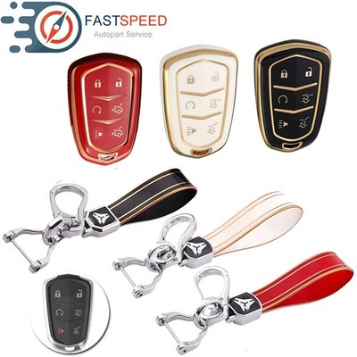 For 2015 2016 2017 2018 2019 Cadillac Escalade TPU Car Key Fob Shell Cover 6BTN