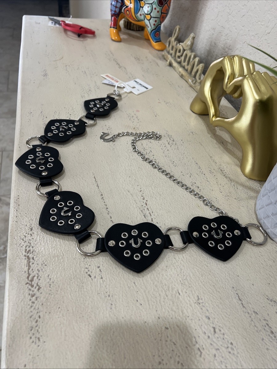 True Religion Heart Chain Black Belt M/L , L/XL Women display picture 3