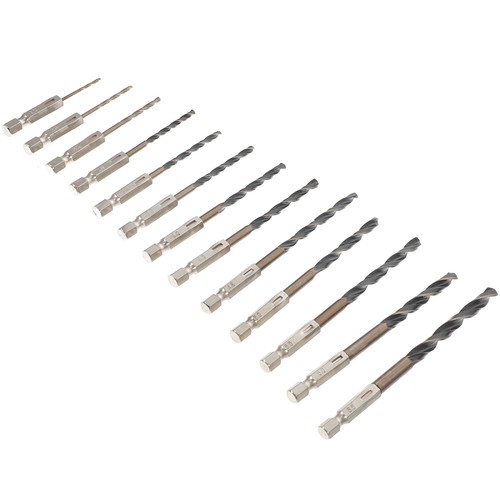 13 Pcs Hexagonal Drill Kit Bits for Hand Drills Alloy Steel Metal - Picture 2 of 10