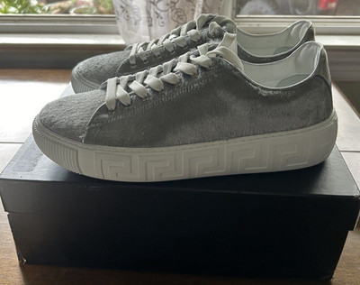 Versace Men's La Greca Calf Hair Low-Top Sneakers Authentic with box EU 44/US 10