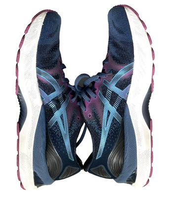 Asics Womens Gel Nimbus 23 Running Shoes Sneaker Size 8 Wide Blue Purple White
