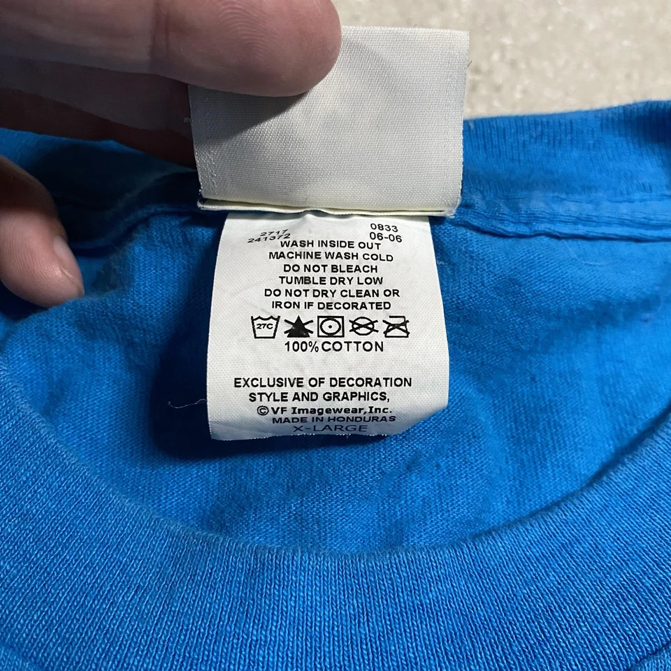 Рубашка мужская Carolina Panthers XL синяя NFL футбол с длинным рукавом хлопок круглый вырез - Изображение 3 из 4