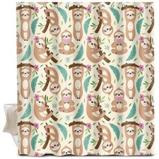 Shower Curtain for Bathroom, Cute Shower Curtain Sets with 12 Hooks, Waterpro...