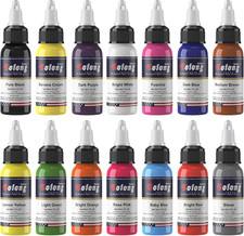 Tattoo Ink Set, 1Oz 30Ml Original Tattoo Supply USA 14 Colors Pigment Kit