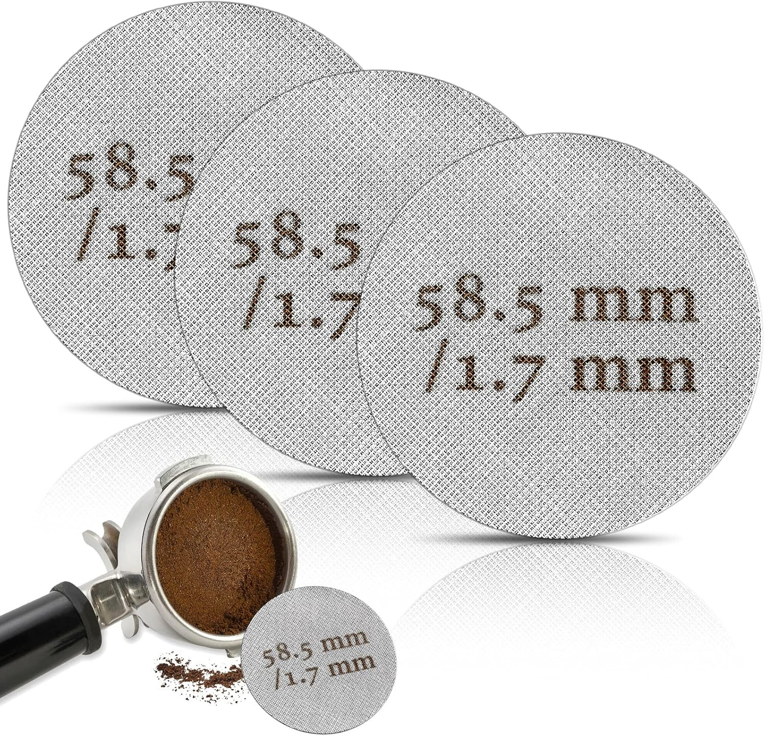 Puck Screen 58.5Mm, 3Pcs 58Mm Puck Filter for Coffee, Coffee Puck Filter 1.7Mm T
