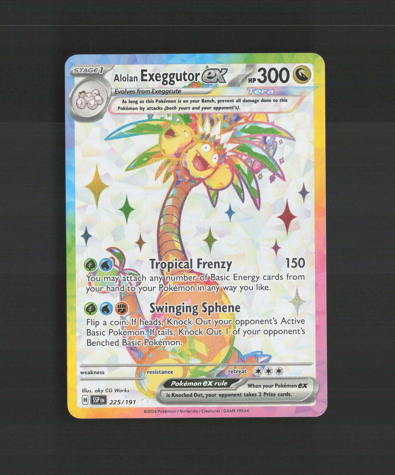 Alolan Exeggutor ex 225/191 Surging Sparks Full Art Ultra Rare Pokemon Card NM