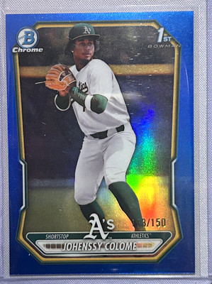 Topps 2026 Bowman Chrome Prospects Johenssy Colome Blue /150 Athletics BCP-160