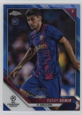 2021 Chrome UEFA Champions League Blue Refractor /150 Yusuf Demir Rookie RC 16k2