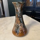 Vintage 1930s Brush McCoy Pottery 8.5" VASE Brown Drip Glaze # 064