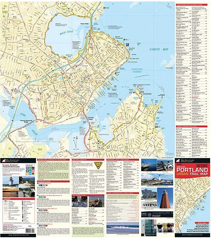 Исследуйте карту городских маршрутов Портленда, штат Мэн - Велосипедный спорт Новой Англии на открытом воздухе