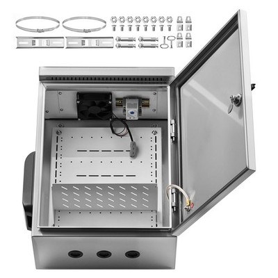 Stainless Steel Electrical Box 20x16x8in with Fan, Thermostat, IP65