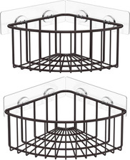 2-Pack Corner Shower Caddy Deep Basket Design, SUS304 Stainless Steel, Wall Moun