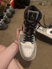 Nike Air Jordan 1 Mid Grey White Black – Men’s Trainers – Used UK-8 US-9