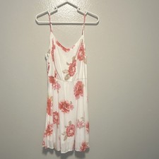 Old Navy White Pink Floral V-Neck Strappy Sleeveless Sundress Women's M