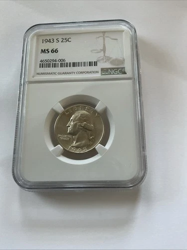 NGC 1943 S 25C  Washington Quarter 0.9 Silver MS 66 Brilliant Luster