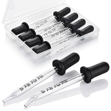 Herain 8 Pack Glass Pipette Dropper Ear and Eye Dropper Bent Straight Tips ...