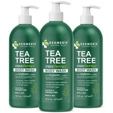 Kesmedik Tea Tree Body Wash, Holistic Antifungal  Antibacterial Body Wash - 3PK