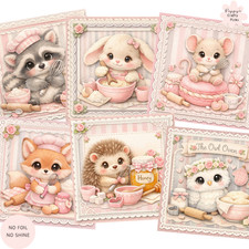 Cute Baker Animal Card Toppers Cardmaking Scrapbooking Birthday Craft Supplies